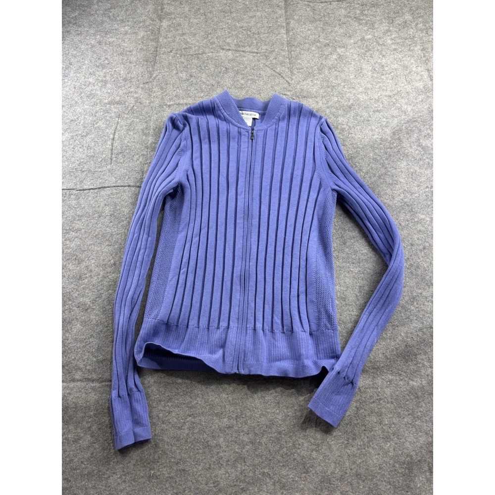 Athleta Fairway Blue Golf Tennis Sweater Sport Cardigan Zip Jacket Women's S
